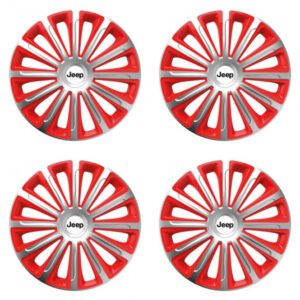 Puklice pre Jeep 15 TREND red and silver