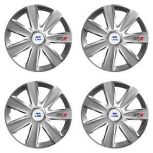 Puklice pre Lada 16 GTX CARBON silver