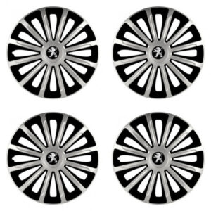 Puklice pre Peugeot (staršie logo) 16 TREND silver and black