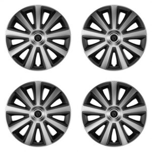 Puklice pre Peugeot (nové logo) 15 Aviator carbon silver&black