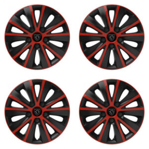 Puklice pre Peugeot (nové logo) 15 RAPIDE red and black