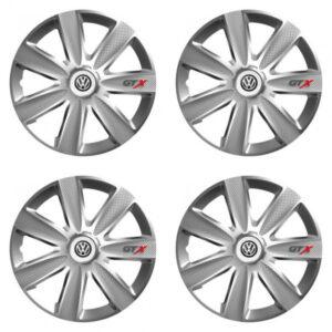 Puklice pre VW (čierne) 14 GTX CARBON silver