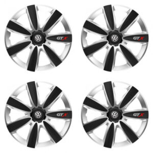 Puklice pre VW (čierne) 15 GTX CARBON silver/black