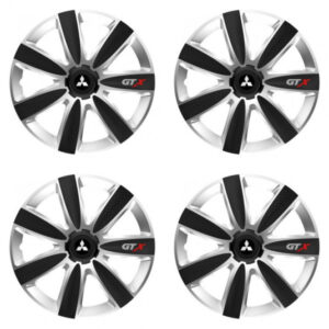 Puklice pre Mitsubishi (strieborné) 15 GTX CARBON silver/black