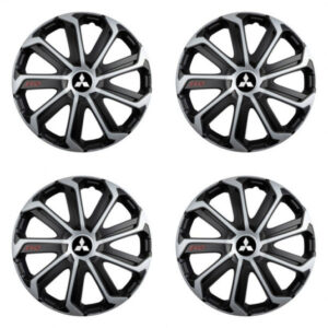 Puklice pre Mitsubishi (strieborné) 16 Evo black&silver
