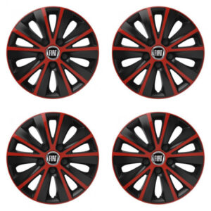 Puklice pre Fiat (čierny) 15 RAPIDE red and black