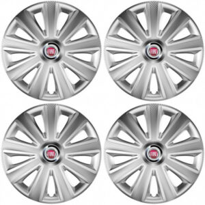 Puklice pre Fiat (červené) 14 Aviator carbon RC silver