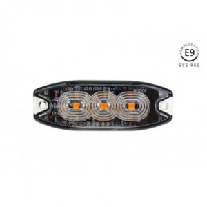 Výstražné osvetlenie oranžové 3x3W LED R65 R10 12/24V IP67